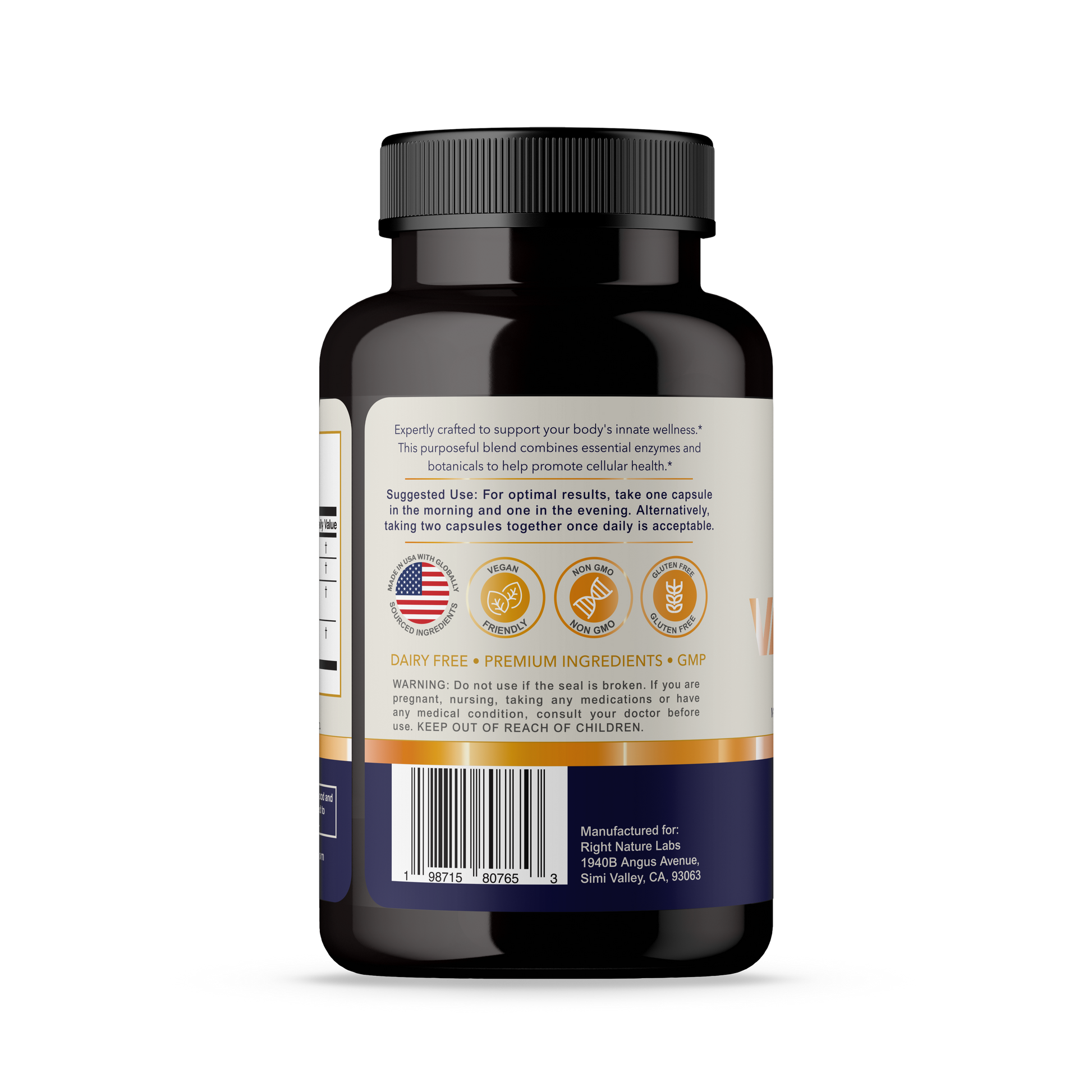 VaxxPax supplement suggested use label