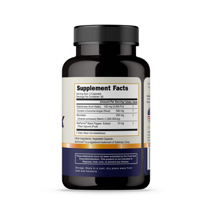 VaxxPax supplement facts label